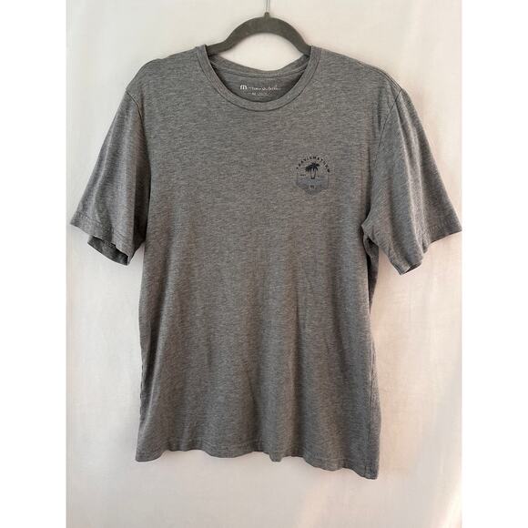 Travis Matthew Mens T-shirt Gray 100% Pima Cotton Golf Palm Tree Casual Medium - Picture 1 of 4